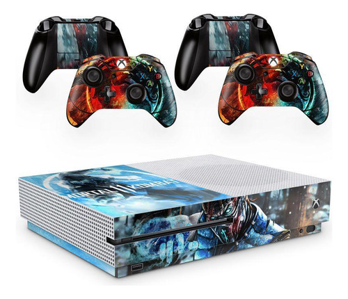 Skin Adesivo Protetor X Box One S E Controles Mortal Kombat