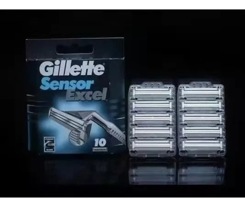 Lâminas Para Barbear Gillette Sensor Excel - Pacote De 10