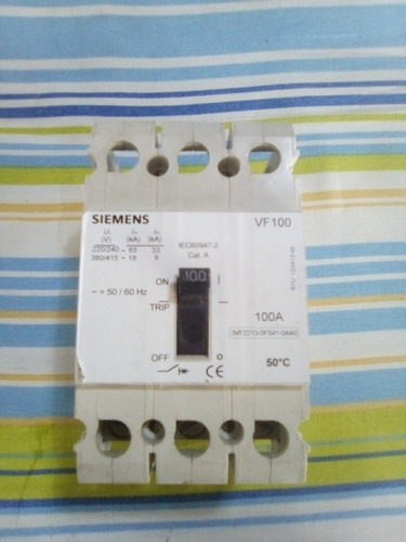 Breaker Siemens 100 Amp. 3vf