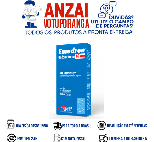 Emedron 10mg Agener União - 10 Comprimidos