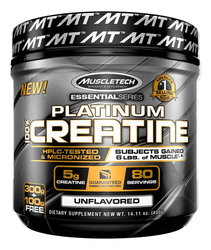 Creatina Platinum 400 Grs Essential Series Muscletech