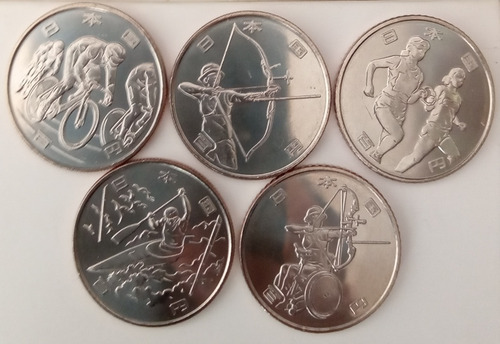 Combo 5 Moedas Olímpicas Japonesas - Promoção (Usado)