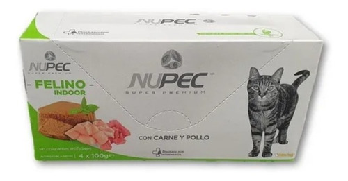 Imagen 4 de 4 de Nupec Felino Indoor Adulto Alimento Húmedo Pack 4 Latas