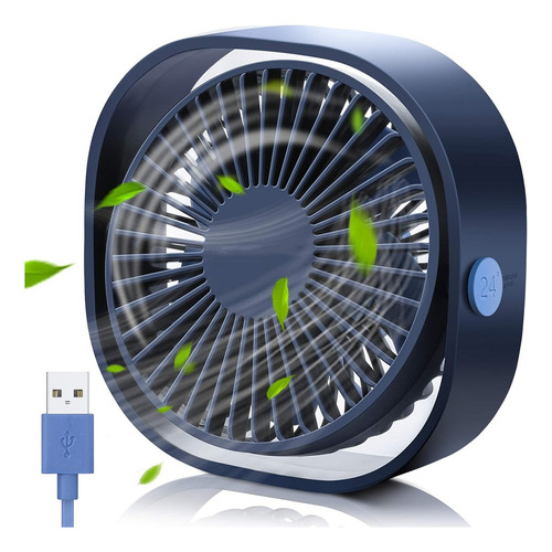 Ventilador De Escritorio Silencioso Portátil Usb Portatiles Estructura Azul