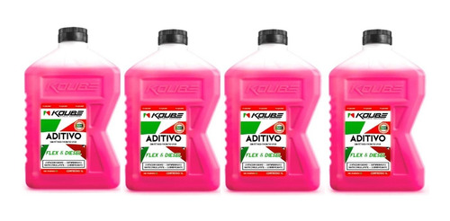 4 Aditivo Rosa Sintético Pronto Uso Radiador 1 L Koube