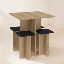 Comprar Juego De Comedor Mesa + 4 Sillas Banquetas Desayunador