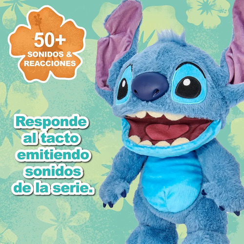 Peluche Stitch Puppet Real Fx Disney Película Animatronico Azul
