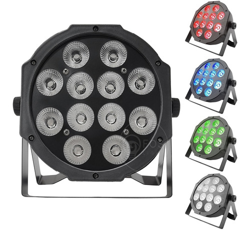 Kit 4 Canhão Refletor 12x12w Rgbw Quadriled Slim + Mesa Dmx
