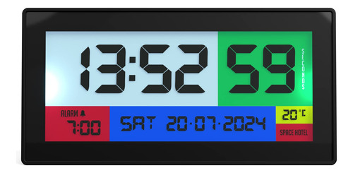 Reloj Despertador Digital Diseño Pantalla Lcd Color 12 24
