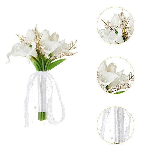 Buquê De Noiva De Casamento Flor De Dama Com Tulipa 22x29cm