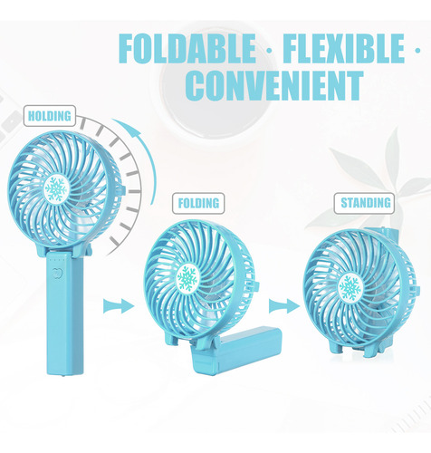 Js Mini Ventilador De Refrigeración Plegable Recargable Por