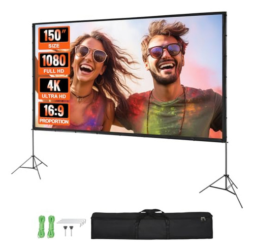 Pantalla Para Proyector 150 Pulgadas Con Soporte 4k 16:9