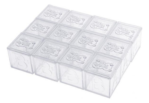2 X 12 Pieces Square Shape Wedding Party Favor Box Baby