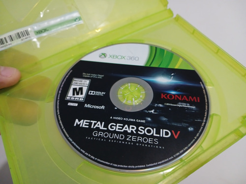 Jogo Xbox 360 Metal Gear Solid V Ground Zeroes M.fisica Leia (Usado)