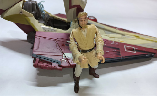 Star Wars Obi-wan's Jedi Starfighter Hasbro 3 3/4 Aotc 2013