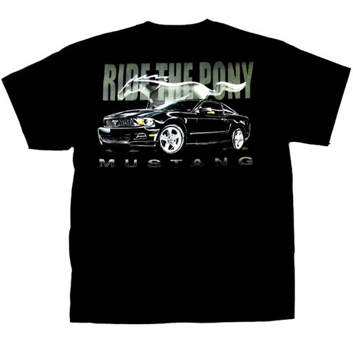 Mustang Algodón Ford Camiseta Negra Adulto Hombre Mujer Pant