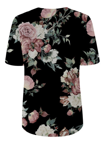 G Tops Estampados De Flores De Manga Corta Con Cuello Redond