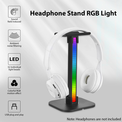 Soporte Para Auriculares Con Tipo C, 7 Modos De Luz, Base An