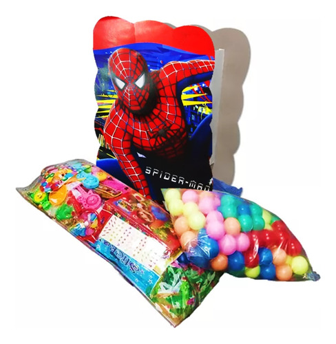 Piñata Para Juguete Spiderman Relleno Y Pimpones Fiesta
