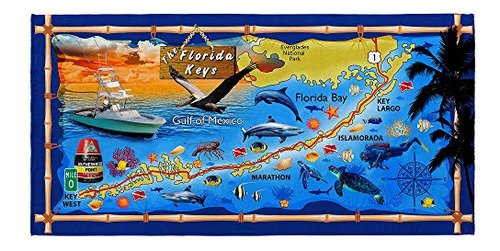 Toalla De Playa Mapa De Florida Estilo Recuerdo 30 X 60...