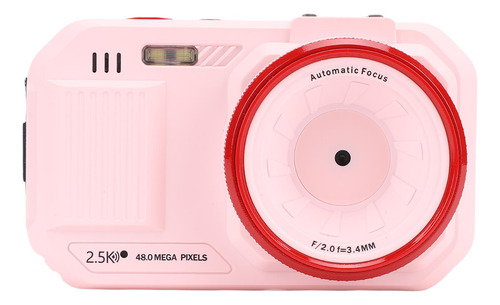 Cámara De Vídeo Digital Rosa Con Doble Pantalla, 48 Mp, Hd,