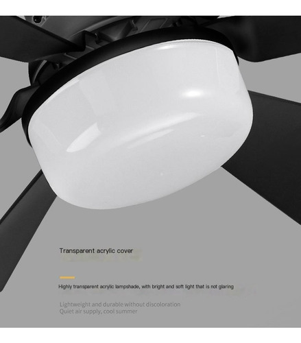 Ventilador De Techo E27 40w Con Luz,3 Velocidades De Viento