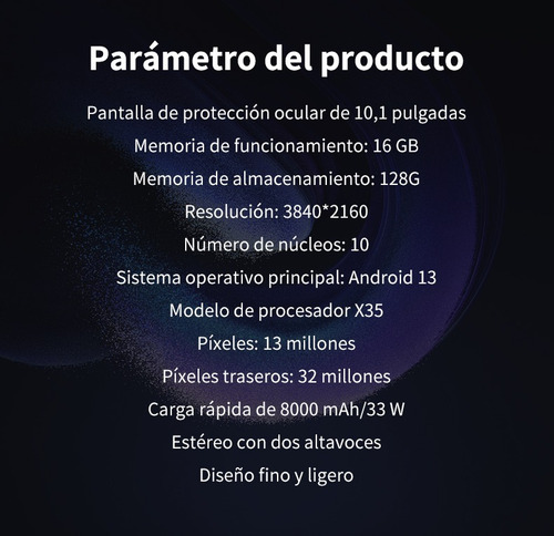 Tablet F44 Edición Premium Android 13 16gb Ram + 128gb Ampliableprocesador Deca-core 2.0ghz (ultra Gaming Pantalla Hd 10.1'' Batería 8000mahwifi 6 Dual Band + Bluetooth 5.0 Certificación Go
