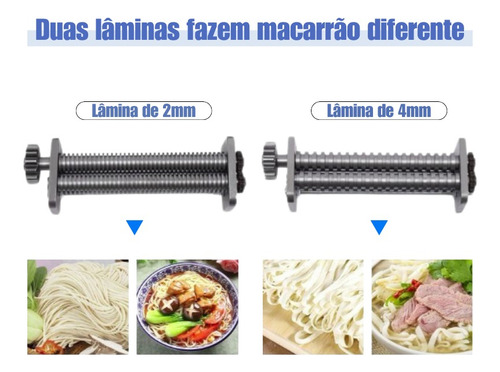 Maquina De Fazer Macarrão Manual 2 Tamanhos Cortar Espaguete