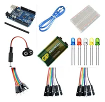 Comprar Kit Ard. Uno R3 Smd Inicial + Protoboard Jumper Led Pila 9v