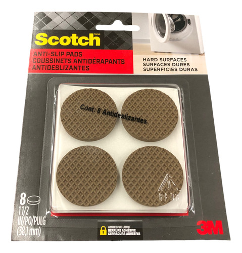 Set 8x Antideslizante 3m Scotch Goma 38mm Superficies Duras