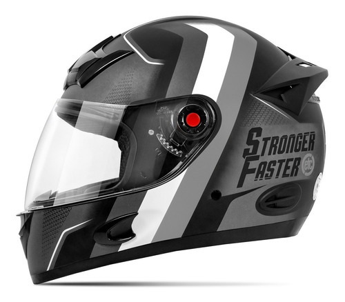 Capacete De Moto Feminino Etceter Stronger Faster Fosco Cor Cinza Tamanho do capacete 58