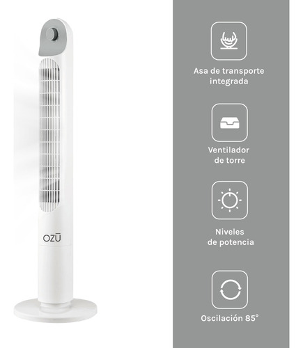 Ventilador Torre Blanco 40 Pulgadas Ozu