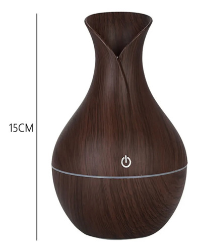 Humidificador Difusor Usb 130 Ml Esférico Imitación Madera Marrón Oscuro