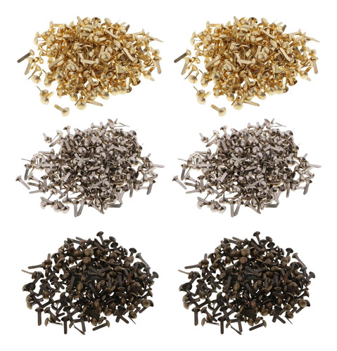 1200x Clavos De Metal Adorno Dorado Para Hacer Tarjetas Diy