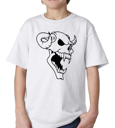 Remera De Niño Skull Angry Calavera Enojada M2