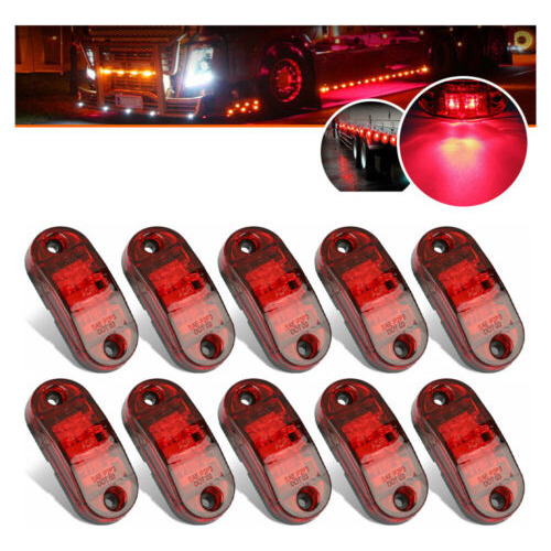 Red Led Car Truck Trailer Rv Oval 2.6  Side Clearance Ma Aab