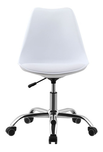 Imagen 1 de 5 de Silla De Oficina Escritorio Tulip Blanca Regulable Tapizada