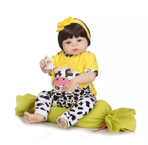 Bebe Reborn Menina 100% Silicone 55 Cm ! Produto No Brasil