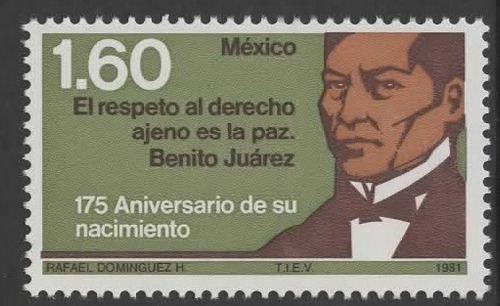 175 Aniversario De Benito Juarez Mnh 1981