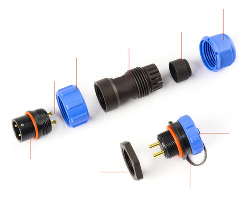 Enchufe De Aviación Conector Impermeable Ip68 Para 10 Pines