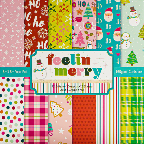 Vondyu Papel Decorativo Feelin Diseño Navideño 6 X 6  Para