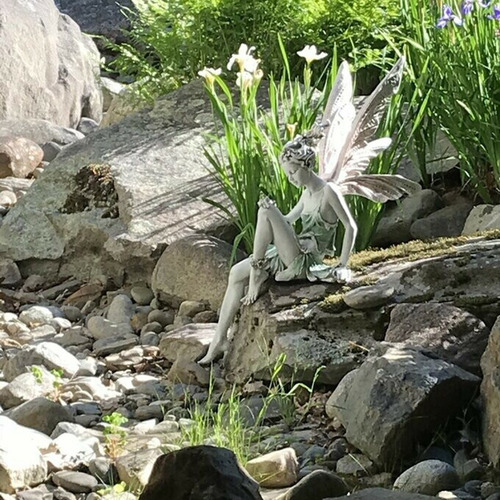 Imagen 4 de 4 de 2 Figuritas De Jardín De Hadas De Resina
