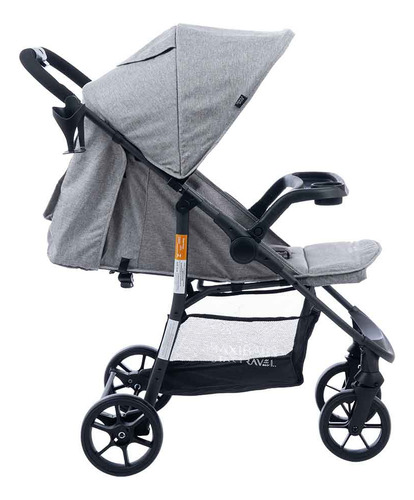 Carrinho de Bebê Passeio Vira Berço Startravel Maxi Baby - Cinza
