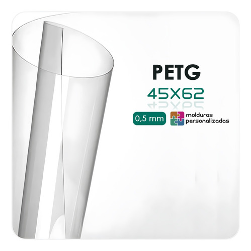 Placa De Acrilico Petg Cristal Transparente  0,5mm 45x62 Cm