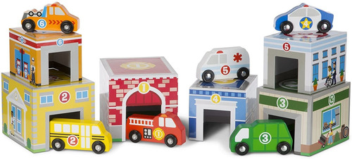 Melissa & Doug Madera Juguete Niños Bloques Edificios Coches