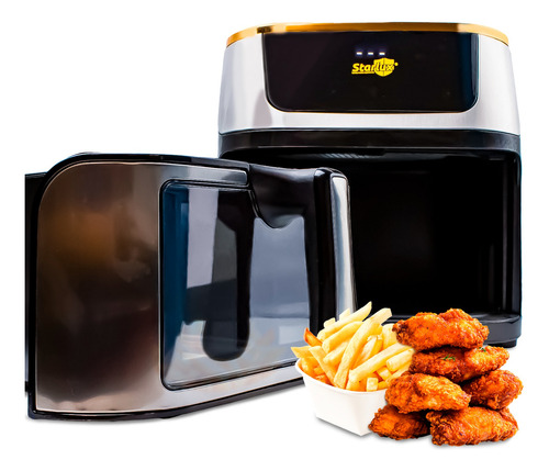 Freidora De Aire 4l Cocina Saludable Sin Aceite Fácil Uso Plateado