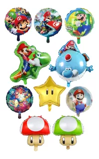 Set Globos Super Mario Luigi Yoshi Mario Party Y Kart