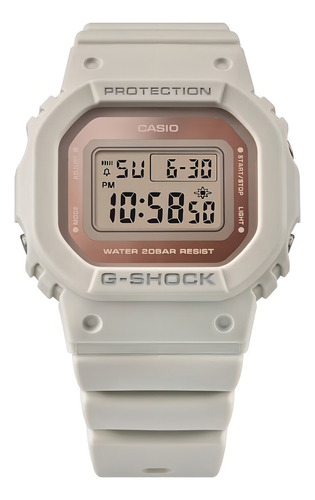 Reloj Casio G-shock GMD-S5600-8dr Color de correa gris Color de bisel gris Color de fondo marrón