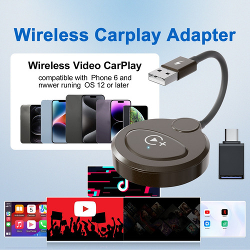. Adaptador Carplay Sem Fio Com Youtube Carplay U-fs