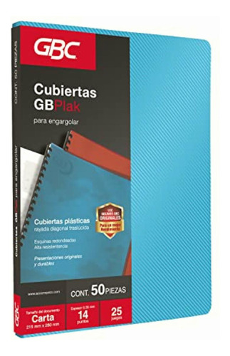 Gbc P3551 Cubierta Para Encuadernar, Rayado, Color Azul
